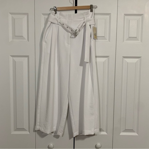 Michael Kors belted woven crop pants size 4 - Picture 6 of 8